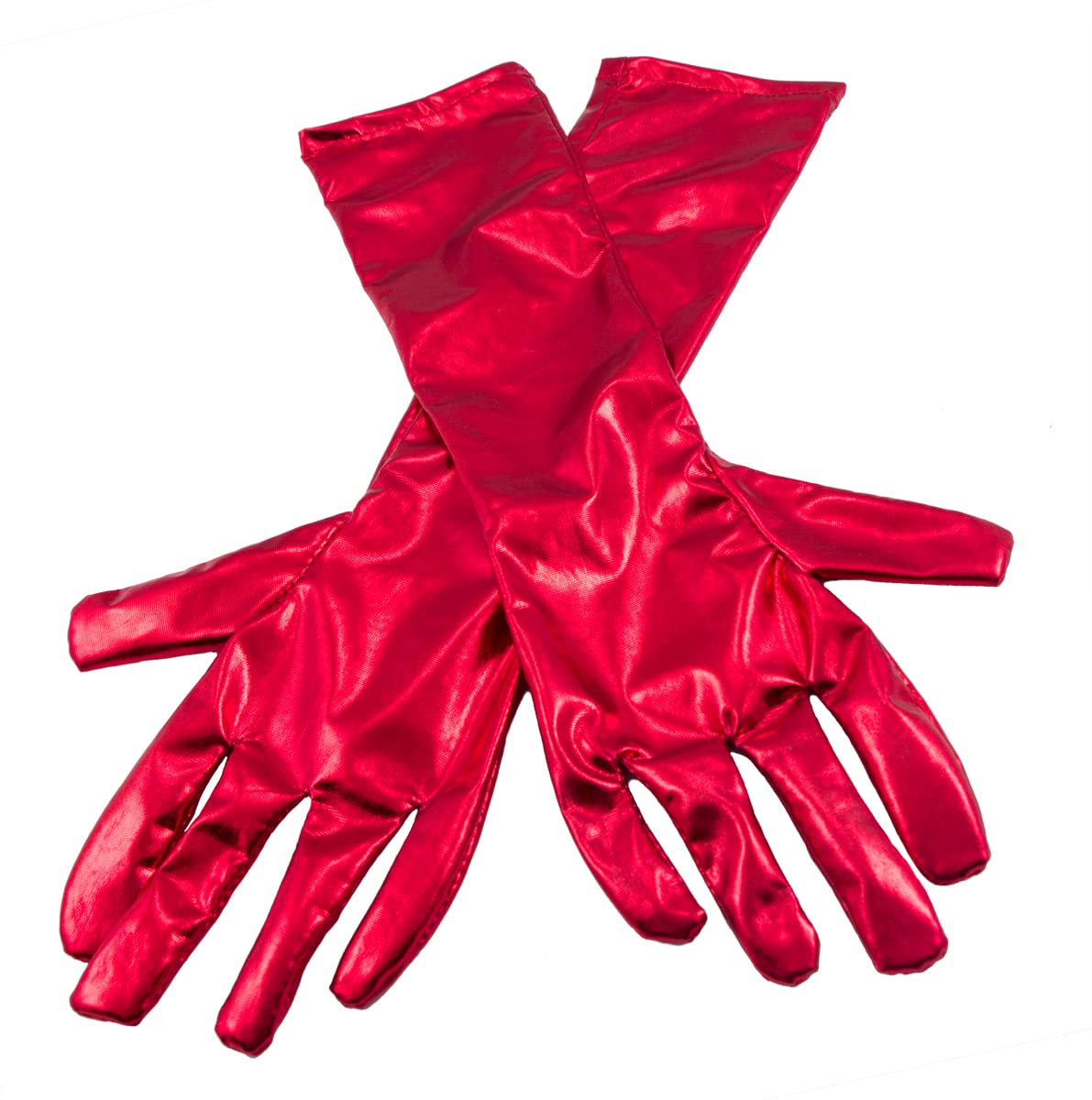 Gloves Metallic Red, Made from stretch material. Suitable for Young person, Small Fit