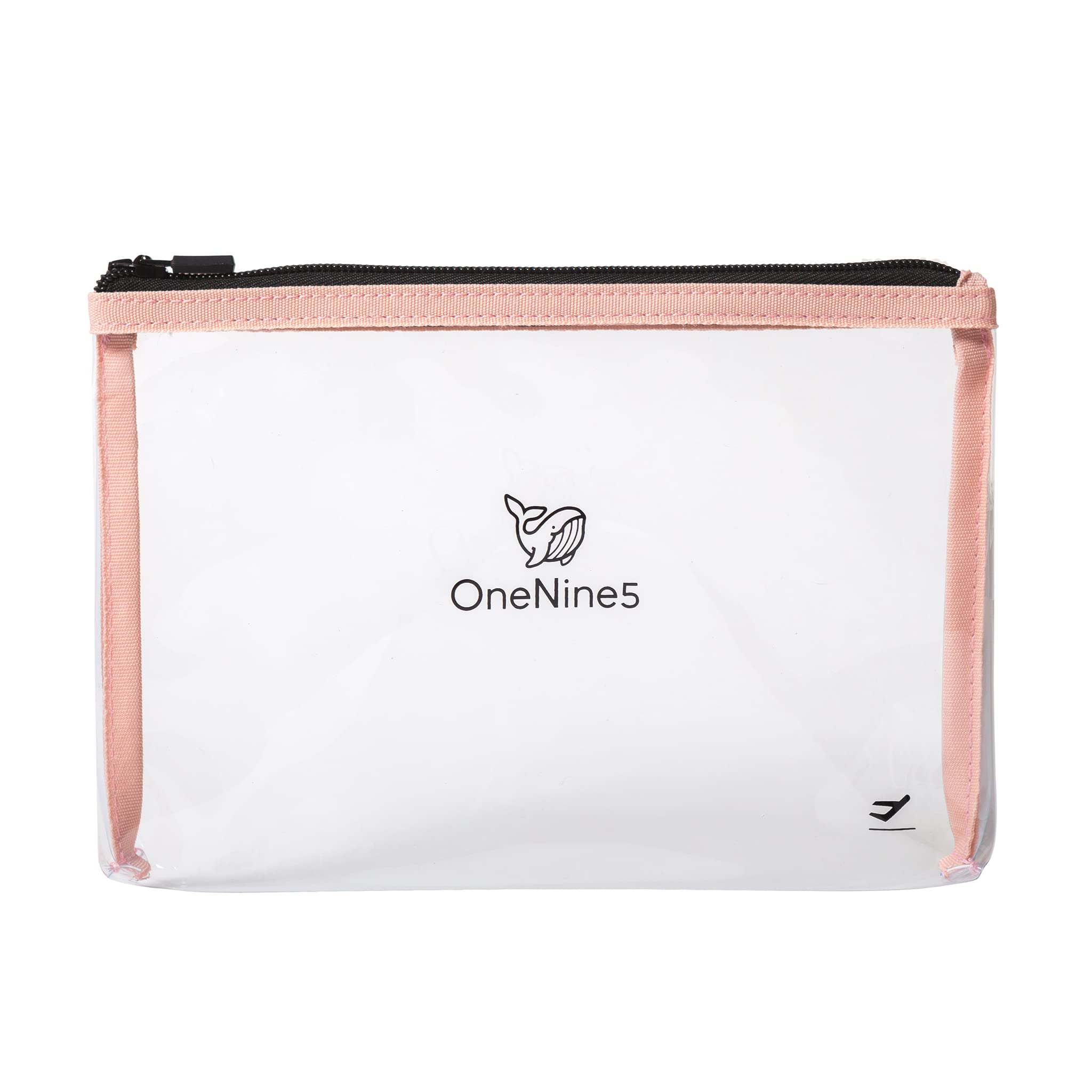 OneNine5 Komodo Pink Airport Clear Plastic Toiletry Bag. for Eco-Friendly Travel Wash Bag. Reusable & TSA Approved Pouch for 100ml Liquid Bottles & Holiday Essentials. 1 Litre Volume. Mens, Women