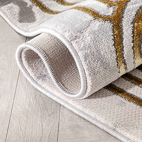 Well Woven Fairmont Huntington Retro Marble Border Ivory Glam 7'10" x 9