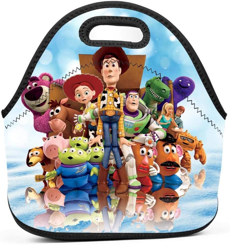 BLKDA25B Resistant Portable Lunch Bag Toy-Story Carry Case Tote with Zipper Strap Box Cooler Container Bags Picnic Outdoor Travel Fashionable Handbag Pouch for Women Men Kids Girls