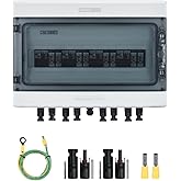 DIHOOL Solar Disconnect Switch 40Amp DC Circuit Breaker with Surge Protector PV Combiner Box for Solar Panel 4 in 4 Out 1000V