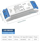 MEKEET LED Transformer 60W 12V DC Power Supply 5A 100-240V AC IP44 view 6