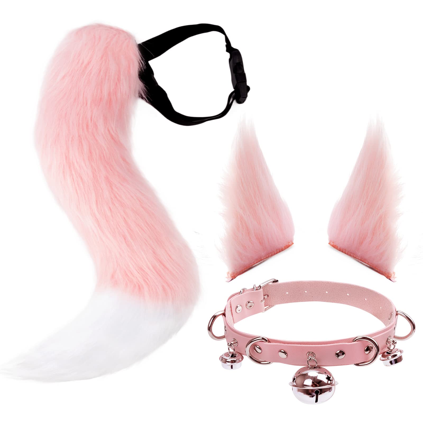 DRESHOW Fox Faux Fur Tail Cat Ears Hair Clip Halloween Party Costume Neck Choker Cosplay Set for Women — image 1