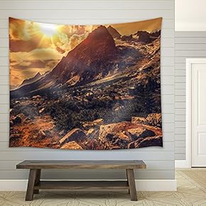 Italian Alps Scenery. Northern Italy Mountain Landscape. - Fabric Wall Tapestry Home Decor - 51x60 inches
