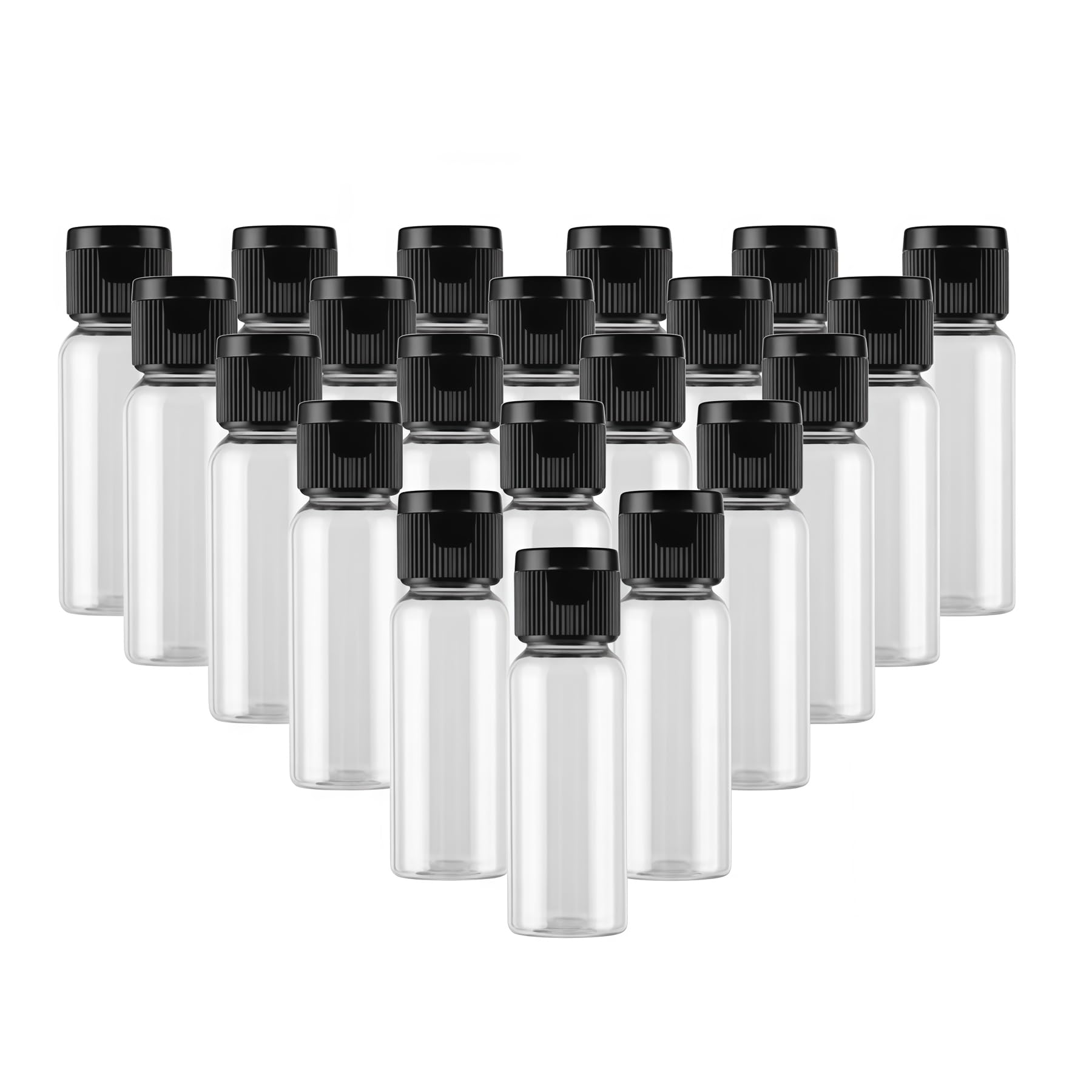 30Pack 0.7 oz Plastic Empty Travel Bottle with Flip Cap Squeeze Sample Cosmetic Containers Jar for Lotions Shampoos and Massage Oils(Clear)