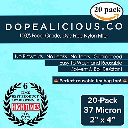 37 Micron Rosin Press Filter Bags | 2" x 4" | 20-pack | ✭ AWARDED BEST FILTER BY HIGH TIMES 6x ✭ (37 micron)