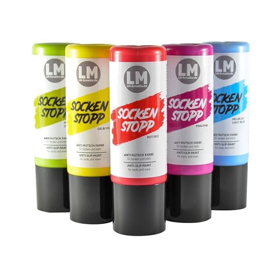 Laurenz & Morgan Socken Stopp Anti Rutsch Set -Bunte Mischung- 5 TLG. Socken Stopp Anti Rutsch, ABS Antirutsch, Sock Stop Cre