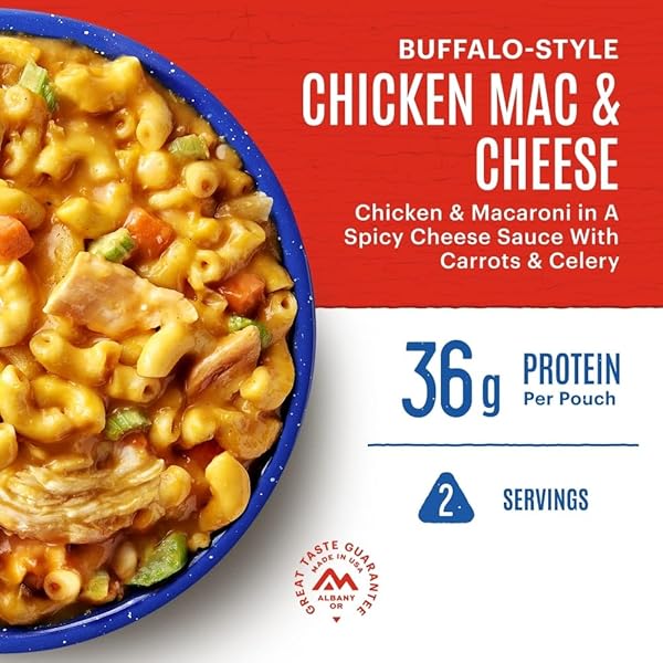 MOUNTAIN HOUSE BUFFALO-STYLE CHICKEN MAC & CHEESE | FREEZE DRIED BACKPACKING & CAMPING FOOD | 2 SERVINGS