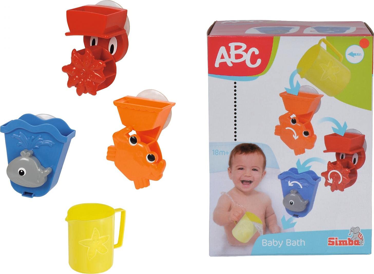 Simba 104019578 - ABC 4-Part Bath Toy Set