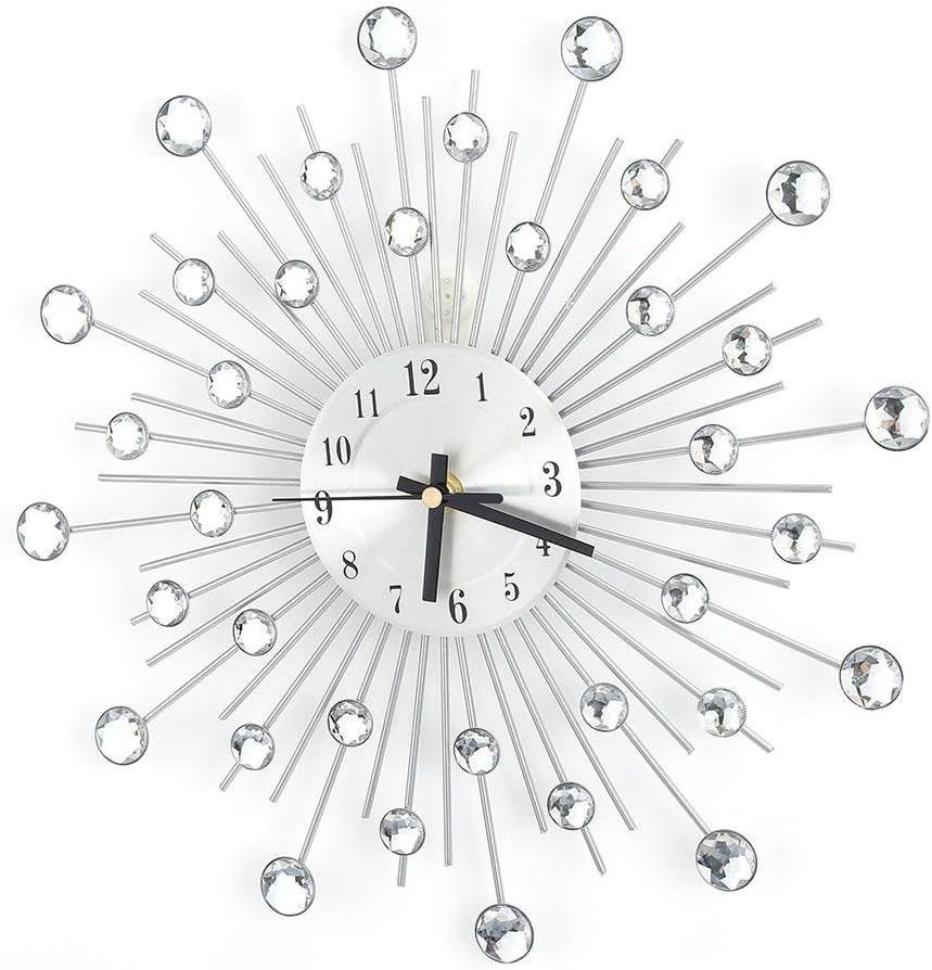 GOTOTOP Modern Wall Clocks, Diamond Modern Mute Large DIY Clock with High Temperature Resistant Painting for Home and Office Beautiful Decoration 11.8 x 11.8in