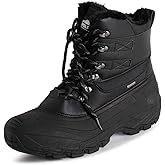 POLAR Mens Waterproof Outsole Deep Tread Fully Faux Fur Lined Winter Durable Snow Boots