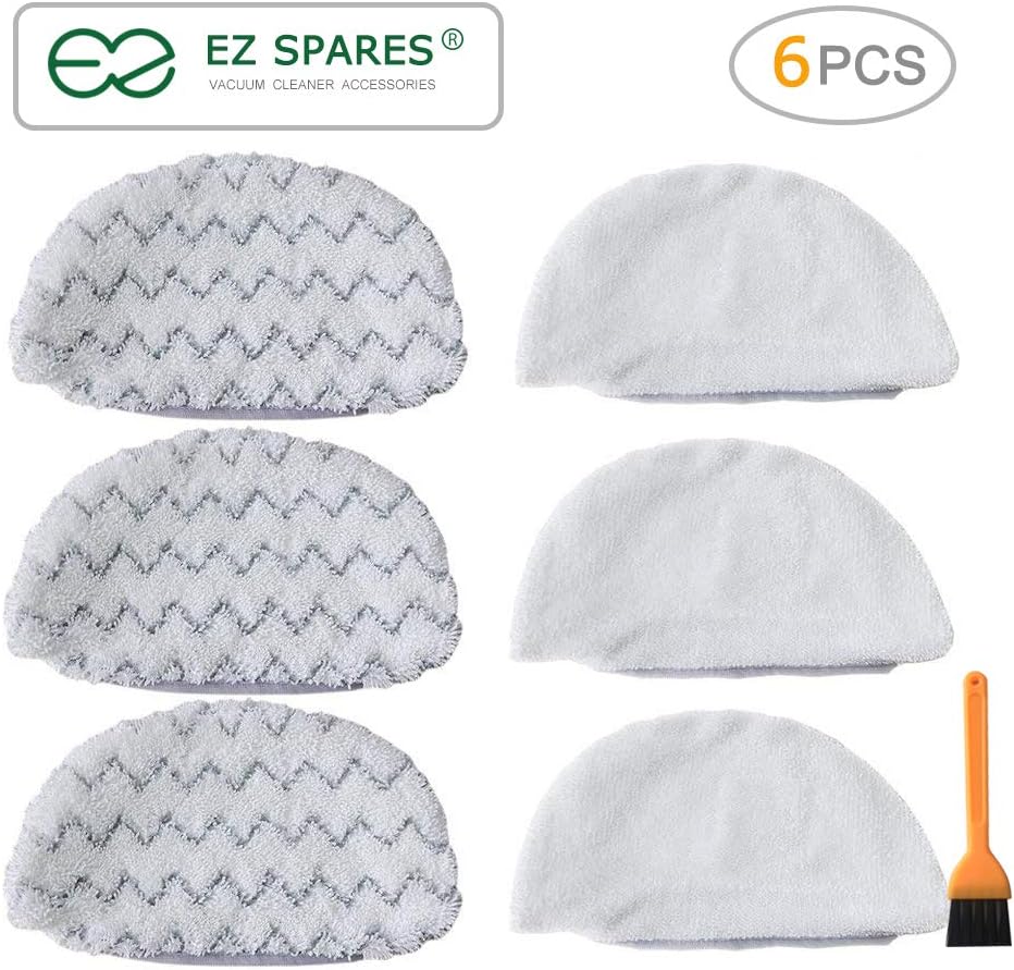 EZ SPARES 6pcs Replacement for Steam Mop Pads Bisel Steam Mop Pads 1252 1132 Symphony Hard Floor Vacuum & Steam Mop, Compare to Bisel Part No. 5938 Washable & Reusable