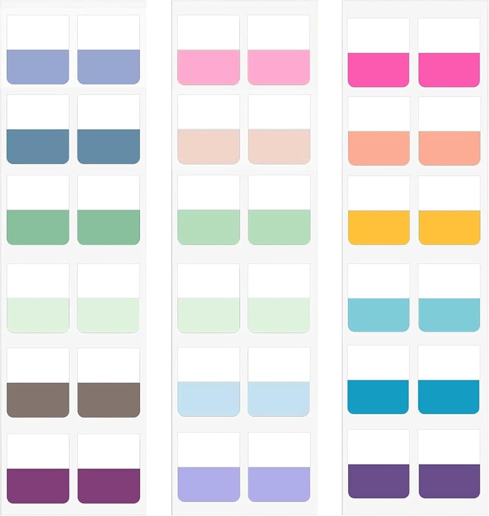 Hanyousheng 360 Colour Sticky Tabs 18 Colors 2.5x2.8 cm Reusable