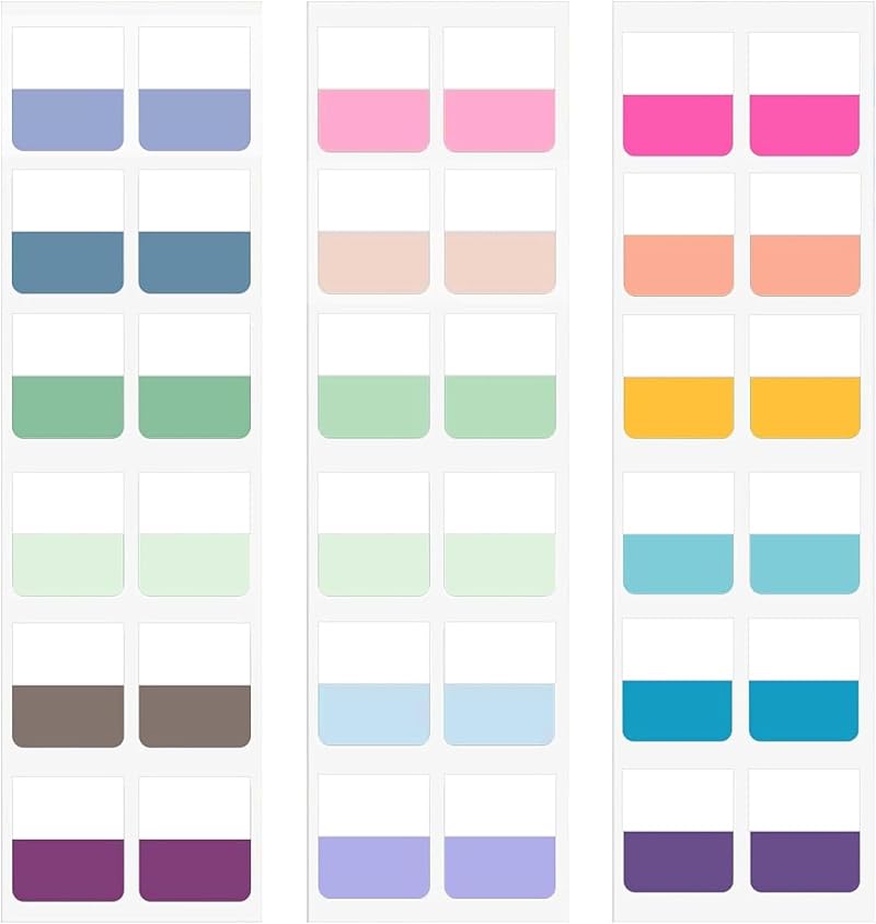 Hanyousheng 360 Colour Sticky Tabs 18 Colors 2.5x2.8 cm Reusable