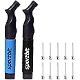 SPORTBIT Ball Pump for Sports Balls - Push & Pull Inflating System - Hand Pump for All Exercise Balls - Volleyball Pump, Basketball Inflator, Football & Soccer Ball Air Pump - Goes with 5 Needles Set