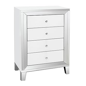 Hestia Mirror Glass Chest 4 Drawers Amazon Co Uk Kitchen Home