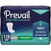 Prevail Daily Male Guards Bladder Control Pad, Incont., 12-1/2 in, 14 ct | Bladder Leak Protection with MaxSorb Gel Technology, Up to 8 Hours of Odor Control, Discreet, Secure Fit for Day &amp; Night Use