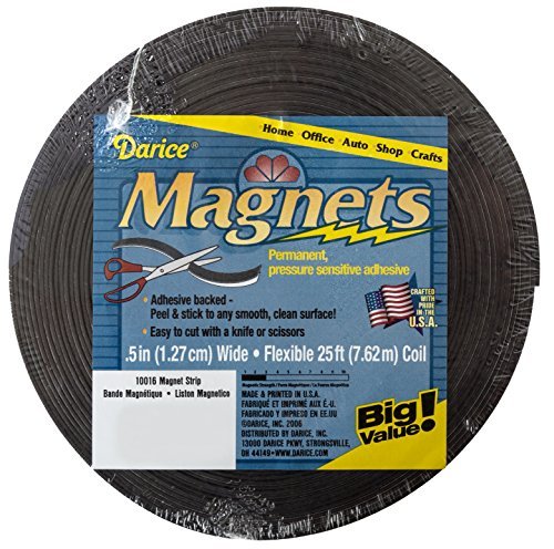 Darice 25 Foot, Adhesive Back Magnet Strip Roll, 1/2