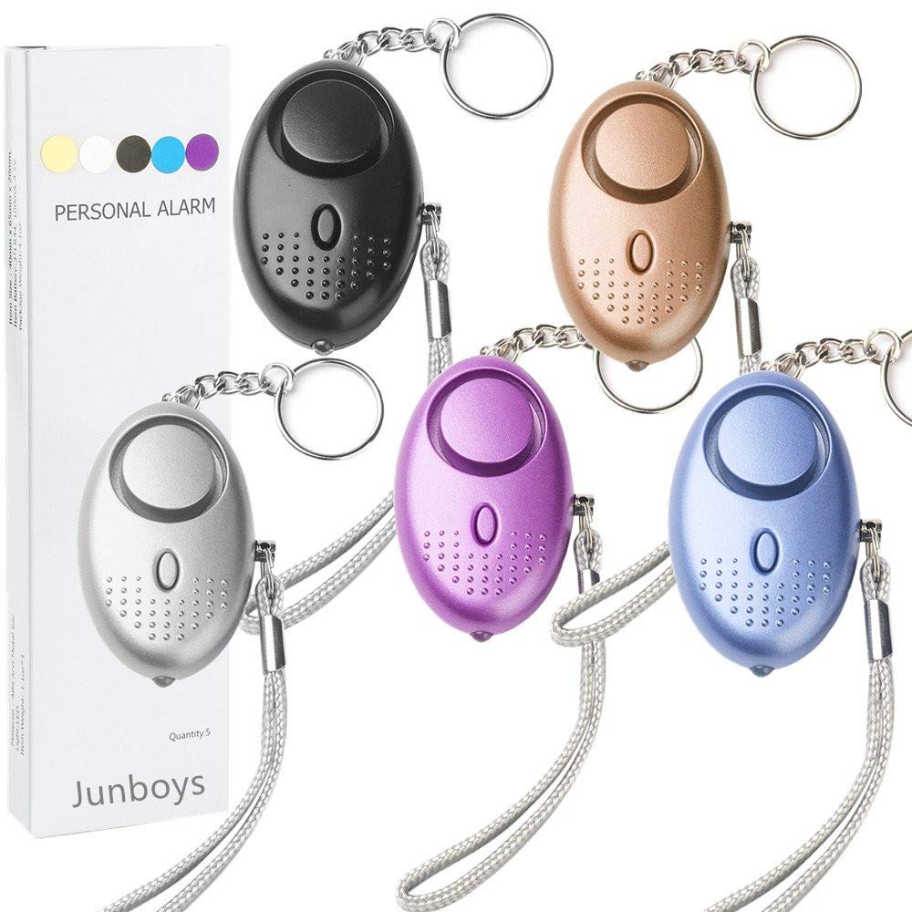 5 Pack Emergency Personal Security Alarm Keychain 140DB with LED Light, Electronic Self-Defense Protection Safety Alarms Super Loud Mini Police Approved Rape Attack Alarms Siren for Women Kids Girls.