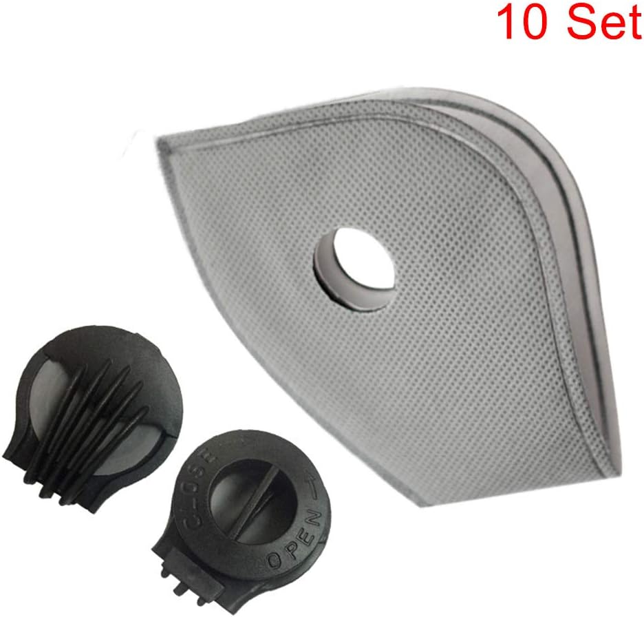 PerGrate Effective Filtering PM2.5 Mask Filters Active Carbon with Exhaust Valves Air Purifier Anti Dust Replacement, 1 Set/5 Set/ 10 Set/ 20 Set