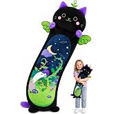 Mewaii Body Pillow Long cat Plush 20 in, Extra Filling Soft Cute | Ultra-Soft Stretch Fabric, Huggable Cat Plush, For Bedtime, Sofa Back Cushion, Cute Kawaii Cat Design, Gift for Kids &amp; Girls