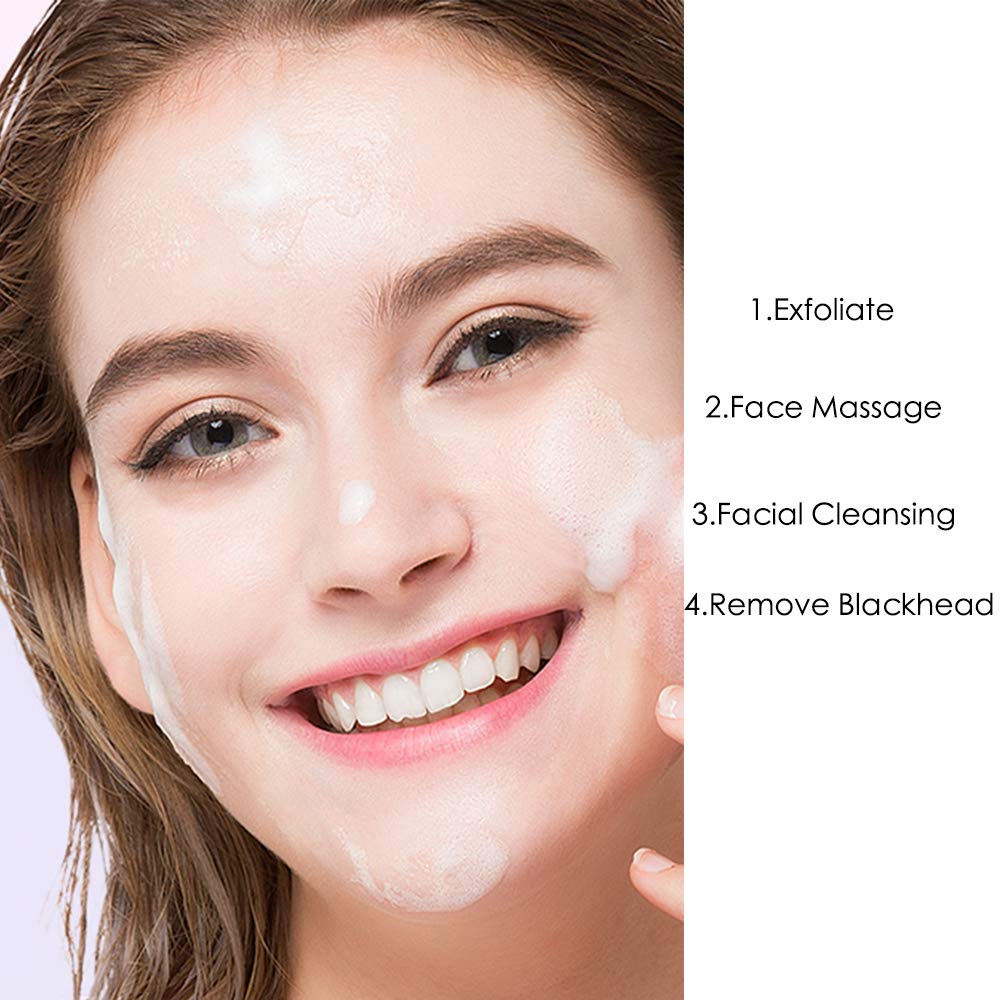3 Pcs Silicone Facial Cleansing Brush,Handheld Face Scrubber for Women,Exfoliator and Blackhead Removing for Sensitive Skin: Beauty