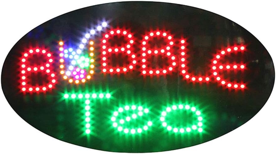 LED Boba Tea Sign for Business, Super Bright LED Open Sign for Bubble Tea Electric Advertising Display Sign for Bubble Tea Business Shop Store Window Home Decor. (HSB0196)
