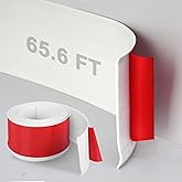 DSGL Flexible Baseboard Molding Trim, 4 in x 65.6 Ft Self-Adhesive Vinyl Wall Base,Peel and Stick Rubber Wall Base Moulding Trim (White)