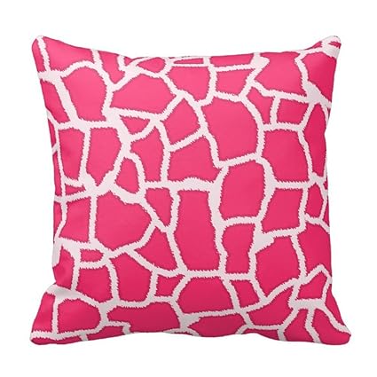 Amazon Com Hot Pink Giraffe Animal Print Throw Pillows Cases 18