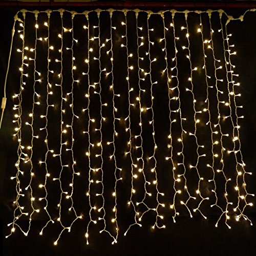 LightsGo 200LED Curtain Lights 2x2m Mains Powered Fairy Lights (Warm White) Perfect Decorative Lights, Christmas, Festive, House Decoration Lights