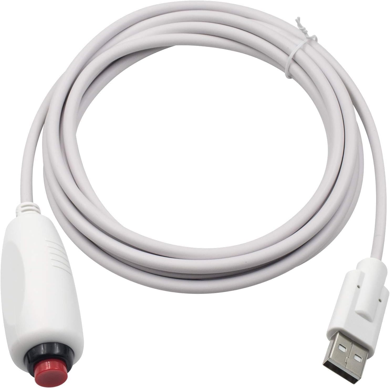Maxhood Nurse Call Cord, Push Button Cord USB 2.0 Male Phone Plug Cable for Nurse Station Universal Replacement Call Cord, 9.8feet/3m