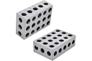 RASEPARTER 2-4-6 Blocks Matched Pair with 23 Holes Precision Machinist Milling Accuracy 0.0003In (2-Pack)