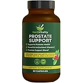 Prostate Support Supplement for Men – Saw Palmetto, Beta-Sitosterol, Pygeum, Nettle, Zinc & Selenium – Supports Urinary Flow, Prostate Health & Vitality – 60 Capsules (Pack of 1)