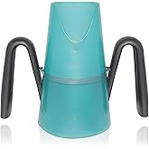 RiJe Dysphagia Regulating Drinking Cup for Difficulty Swallowing Disorders - Controlled Sips Adult Size (8oz) Cup Prevents Aspiration - 2 Handles for Secure Grip - Adjustable 3-15cc, Made in Canada