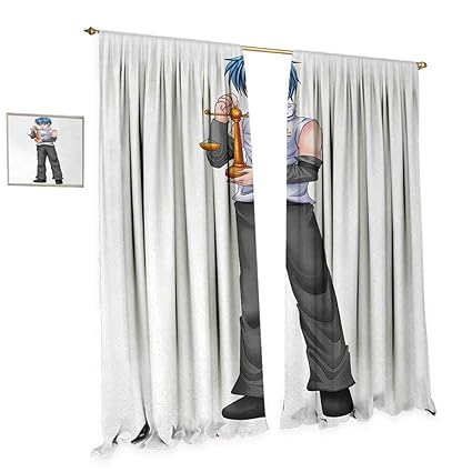 Amazon Com Anime Window Curtain Drape Manga Style Illustration Of
