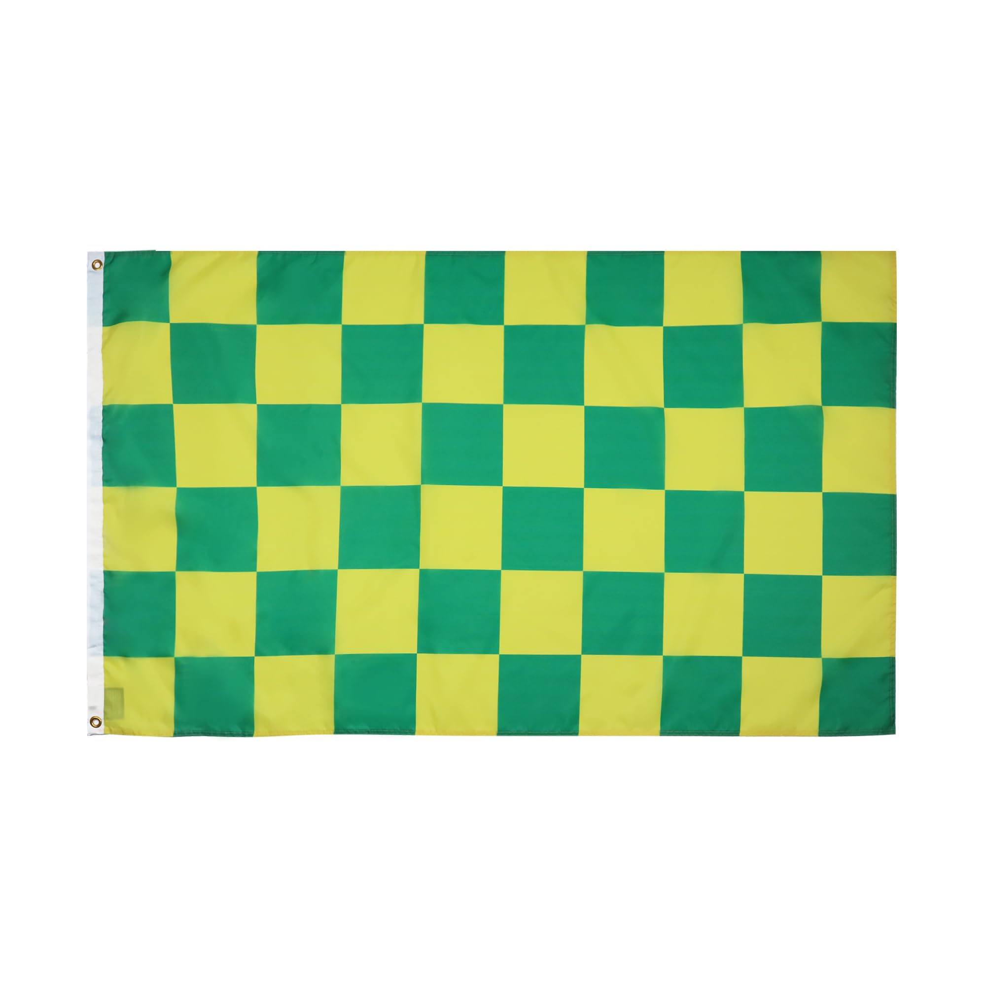 AZ FLAG - Green And Yellow Check Flag - 2x3 Ft - 100D Polyester Checkered Racing Banner with Two Metal Grommets - Fade Resistant - Vivid Colors - 2' x 3' Feet - 90x60 Cm