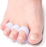 Welnove Hammer Toe Crests Straightener 4 Pcs Gel Toe Pads White 3 Loops view 1