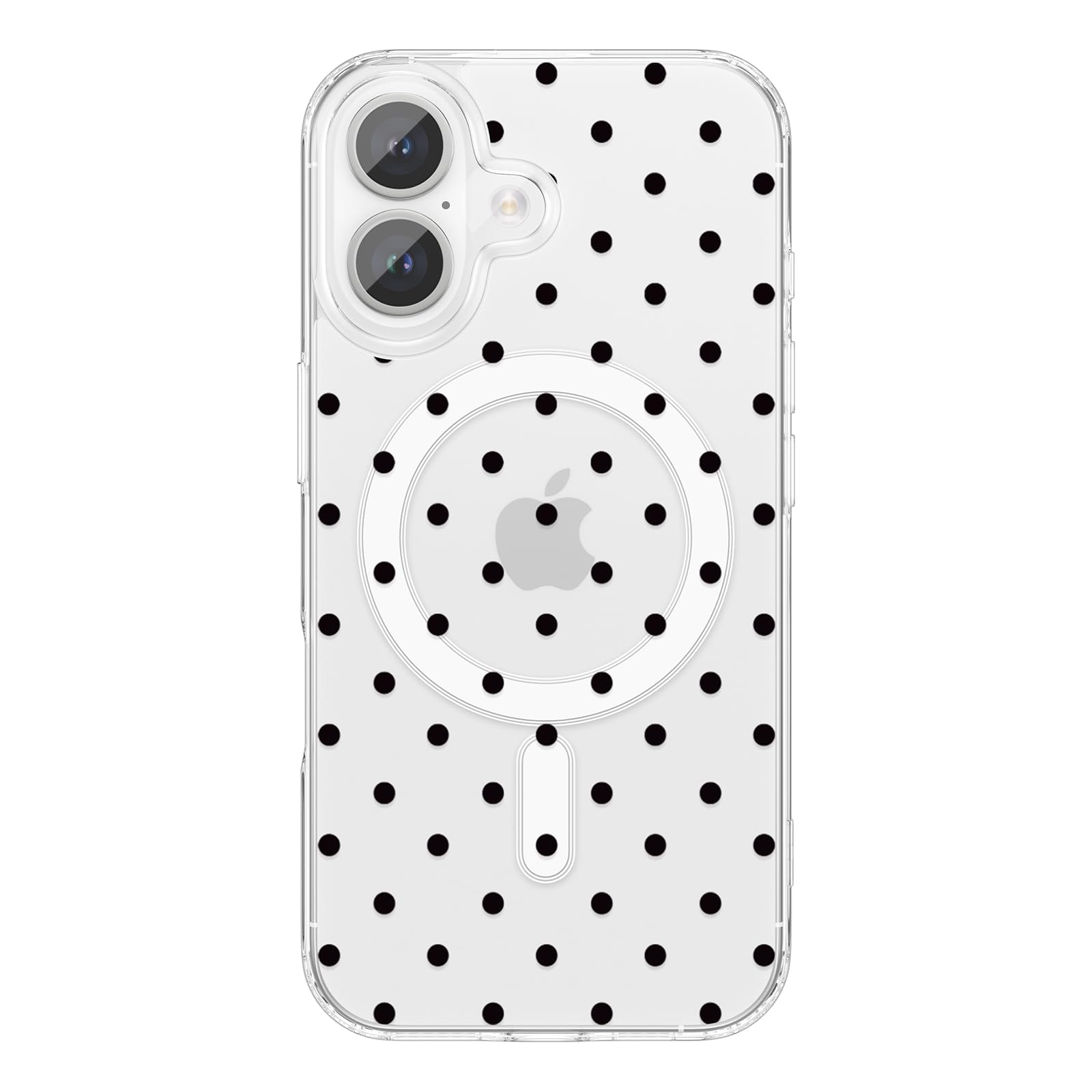 Photo 1 of ZTOFERA Magnetic for iPhone 17 Case,Cute Polka Dot Phone Case Aesthetic Striped Clear Trendy Slim Soft Shockproof Protective Phone Cover for Women Girls,Black Dot