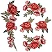 Flower Patches Rose Patches, Satkago 5Pcs DIY Large Rose Embroidery Patches Sew On Patches Flower Applique for Clothes Jackets T-Shirt Jeans Skirt Vests Scarf Hat Backpacks