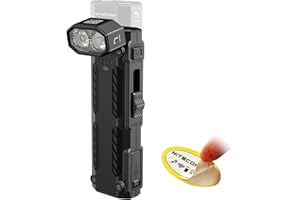Nitecore EDC09 1600 Lumens EDC Flashlight, 102° Rotating Swivel Head 3 Color Temperatures USB-C Rechargeable Magnetic Tail St