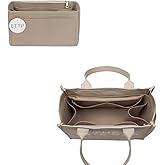 ETTP Purse Organizer Insert For Handbags, Tote Bag Organizer Insert, Compatible with MJ Tote and Onthego (Small, Beige)