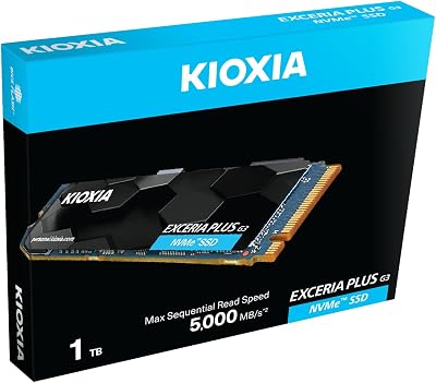 KIOXIA EXCERIA PLUS G3 1TB M.2 2280 PCIe Gen4 NVMe SSD 5000MB/s Gaming PC Laptop