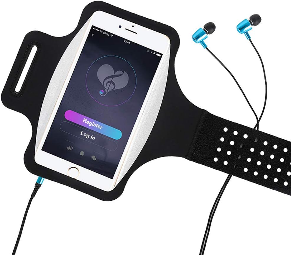 New! Water Resistant Running Armband with Safety Reflective Strips for Phones up to 6.5” | Double Pockets to hold Money, Cards and Keys | Premium Elastic Material | Ideal Armband for Phone Running
