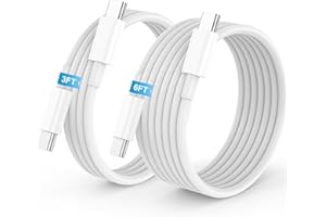 LDHTY USB C to USB C Charging Cable, 2Pack [3FT+6FT] for iPhone 17/16/15 Charger Cord, Type C to C Fast Charger Cable 60W for Apple 17/16/15/Pro Max/Plus for iPad Pro/Air/Mini for MacBook Pro/Air