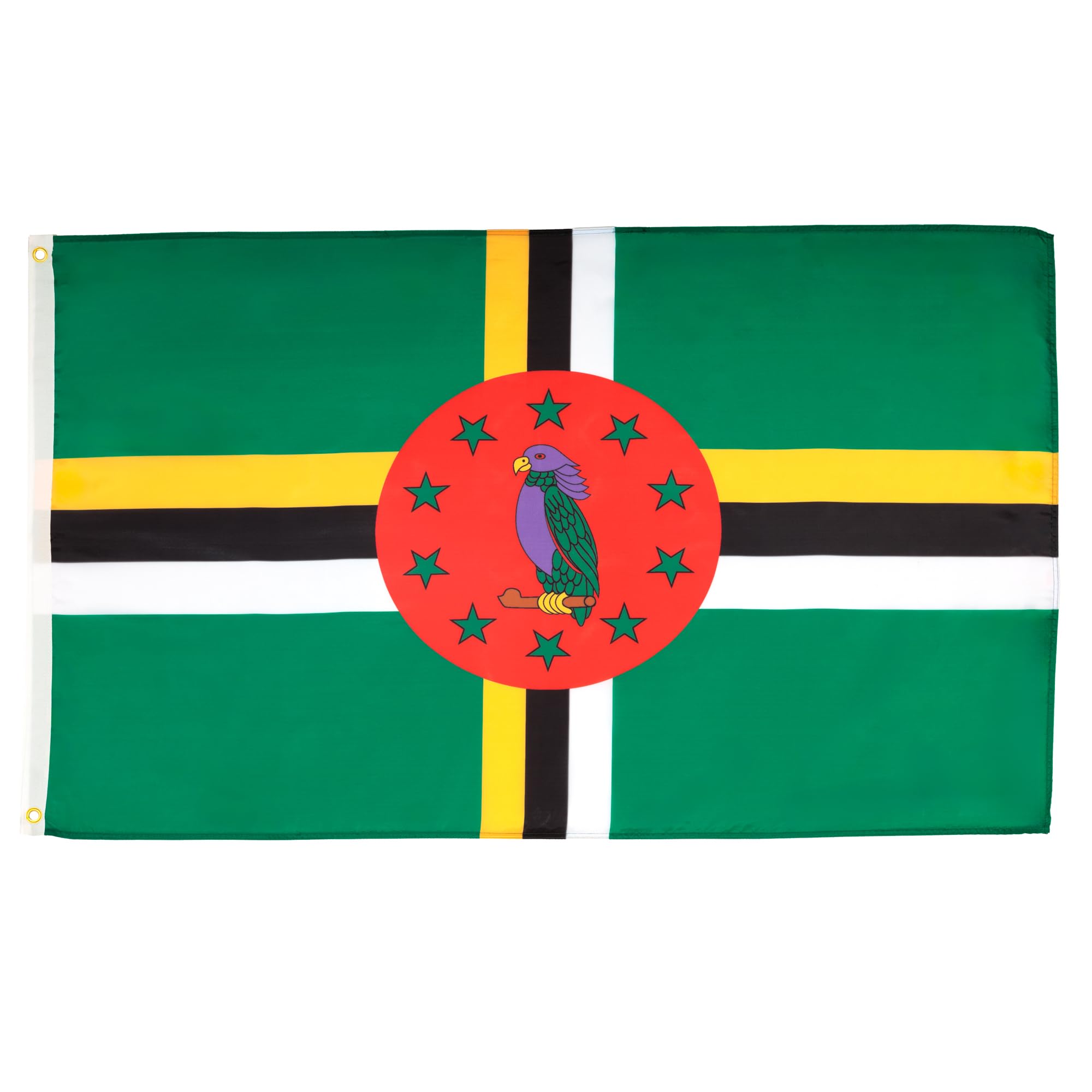 AZ FLAG - Dominica Flag - 3x5 Ft - Light Polyester Dominican Banner with Two Brass Eyelets - Fade Resistant - Vivid Colors - 3' x 5' Feet - 150x90 Cm