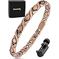 MagnetRX® Women's Pure Copper Magnetic Bracelet – Effective Ultra Strength Magnetic Copper Bracelets for Women – Adjustable Bracelet Length with Included Sizing Tool (XO Style)