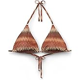 CALZEDONIA Woman's Golden Chevron Triangle Swimsuit Top