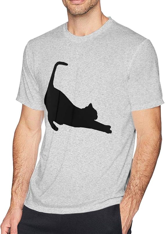 Amazon Co Jp Tシャツ メンズ 猫 シルエットロゴ入り 3dプリントtシャツ デザイン ファション カジュアル 夏半袖tシャツ 脇汗対策 ストレッチ 通販 服 ファッション小物