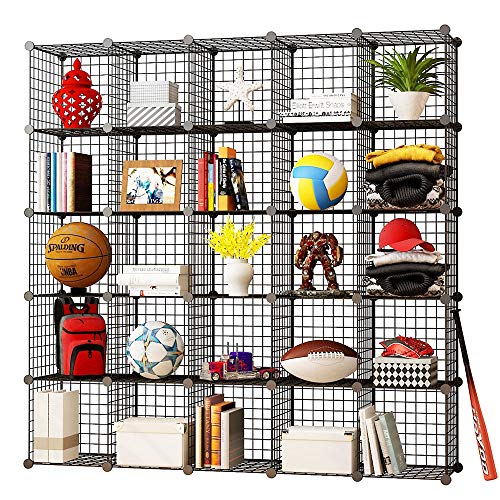 KOUSI Portable Storage Cubes - 14"x14" Cube (25 Cubes) Storage Storage Shelves Clothes Storage Room Organizer Storage Shelves Shelves for Storage Cubby Shelving Cube Storage Bookshelf