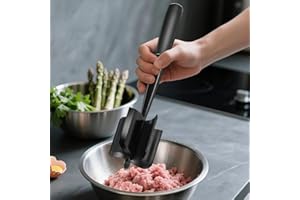 Meat Chopper Tool Nonstick Nylon Stirrer For Cooking And Ground Meat Mashing Black